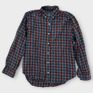 Ralph Lauren Shirt Boys Large Button Down Plaid LS Cotton Red Blue Green Preppy